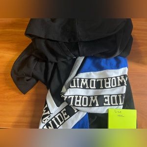 Black, blue and grey crop hoodie